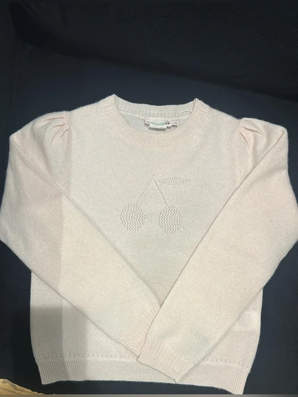 Bonpoint Girls' Pink Cherry Knit Sweater - Picture 1 of 1